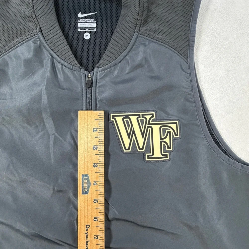 Nike Wake Forest Demon Deacons Mens Gray Full Zip Training Vest Size Medium